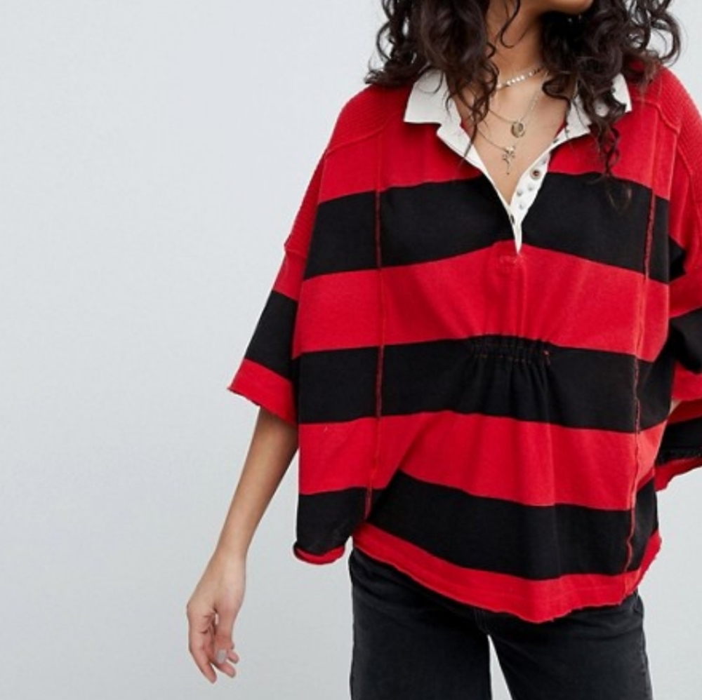 Free people Yuki stripe poncho sweater XS